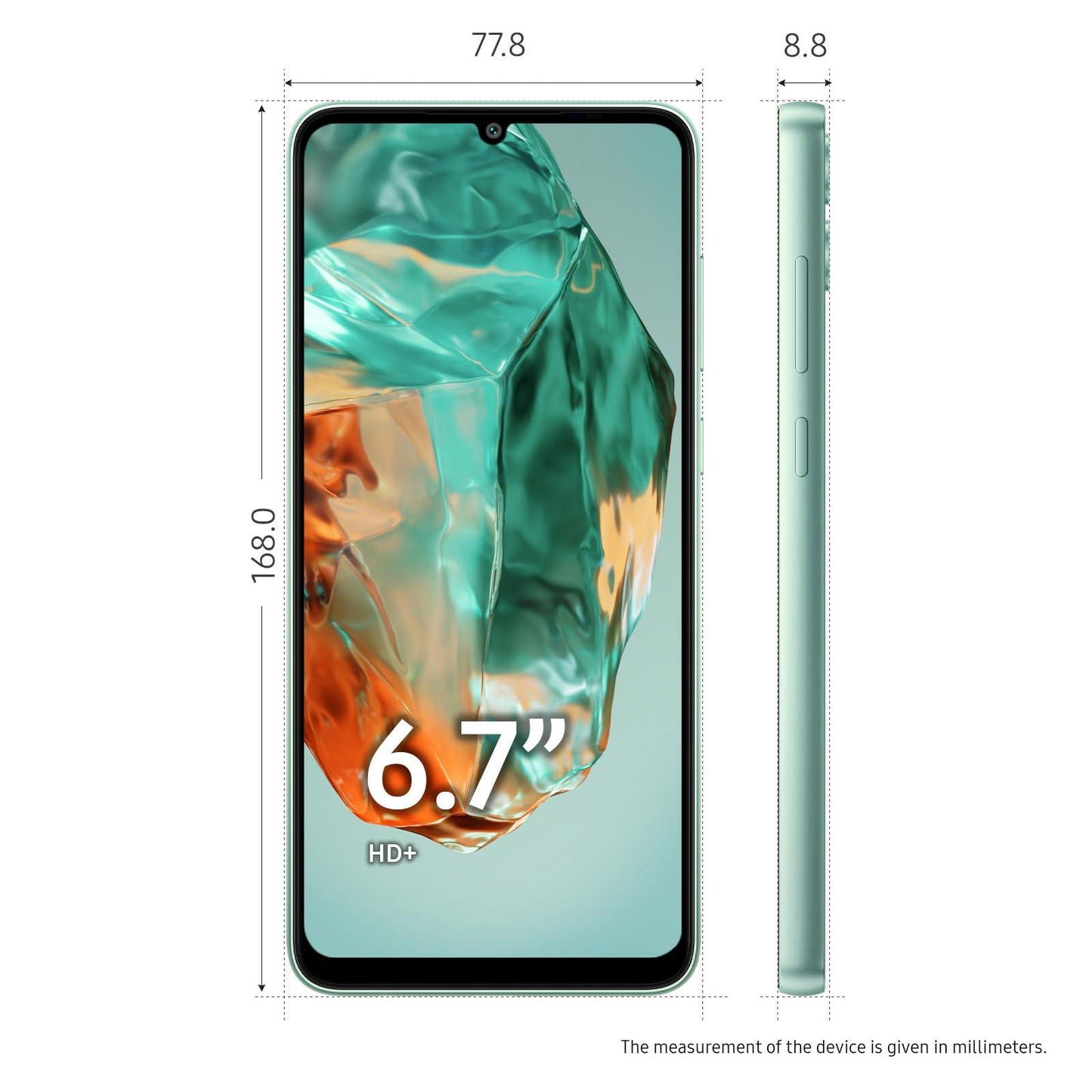 Samsung Galaxy M05 (Mint Green, 4GB RAM, 64 GB Storage) | 50MP Dual Camera | Bigger 6.7" HD+ Display | 5000mAh Battery | 25W Fast Charging | 2 Gen OS Upgrade & 4 Year Security Update | Without Charger - Triveni World