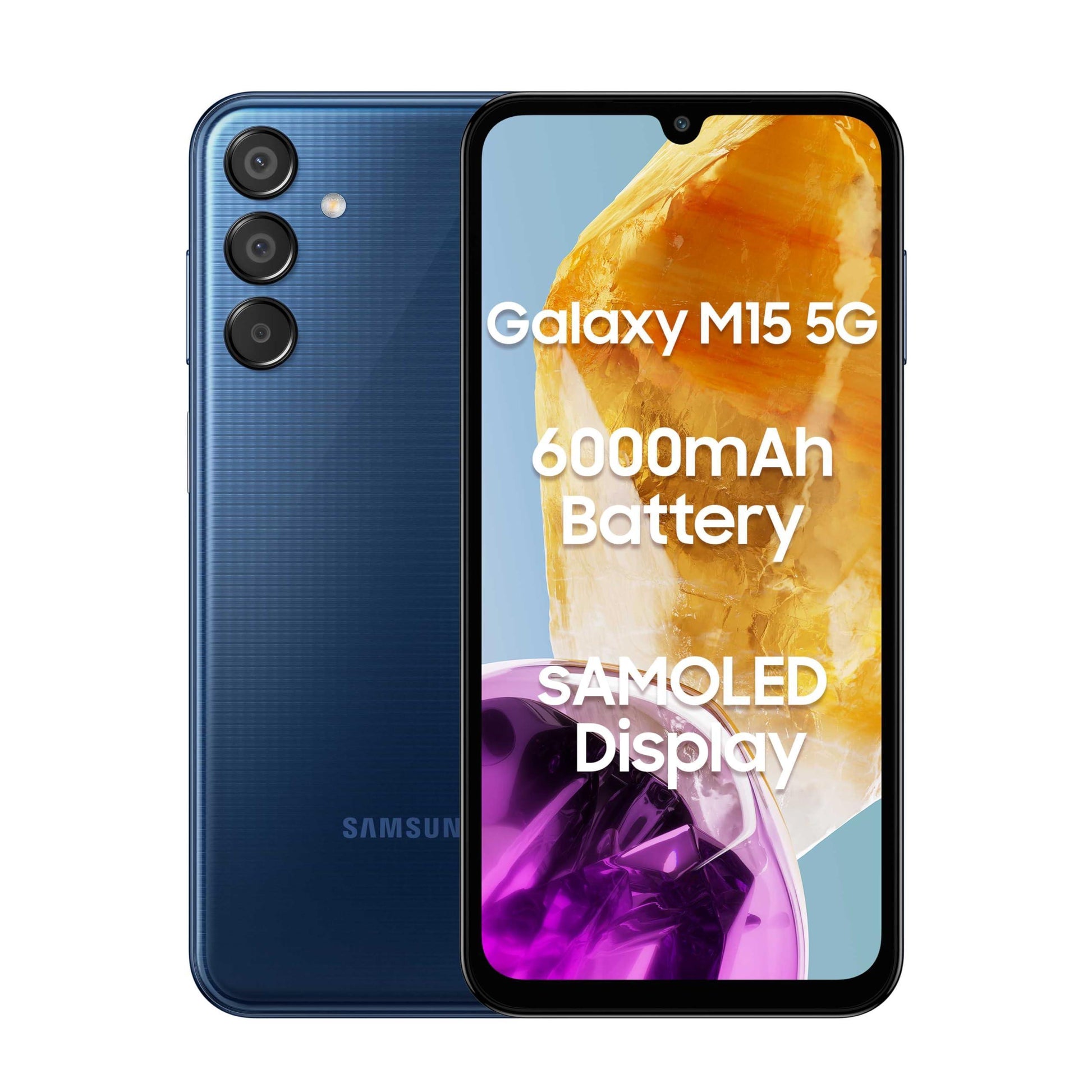 Samsung Galaxy M15 5G (Blue Topaz,4GB RAM,128GB Storage)| 50MP Triple Cam| 6000mAh Battery| MediaTek Dimensity 6100+ | 4 Gen. OS Upgrade & 5 Year Security Update| Super AMOLED Display - Triveni World