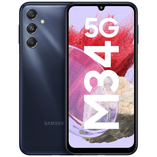 Samsung Galaxy M34 5G (Midnight Blue,6GB,128GB)|120Hz sAMOLED Display|50MP Triple No Shake Cam|6000 mAh Battery|4 Gen OS Upgrade & 5 Year Security Update|12GB RAM with RAM+|Android 13|Without Charger - Triveni World