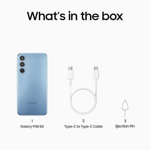 Samsung Galaxy M35 5G (Daybreak Blue,8GB RAM,256GB Storage)| Corning Gorilla Glass Victus+| AnTuTu Score 595K+ | Vapour Cooling Chamber | 6000mAh Battery | 120Hz Super AMOLED Display| Without Charger - Triveni World