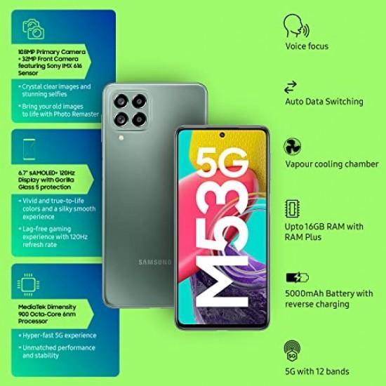 Samsung Galaxy M53 5G (Mystique Green, 6GB, 128GB Storage) 108MP Refurbished - Triveni World