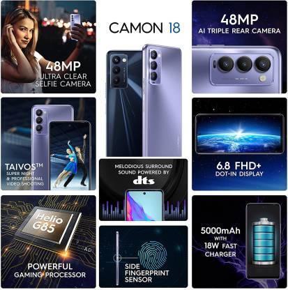 Tecno Camon 18 (Iris Purple, 128 GB) (4 GB RAM) Refurbished - Triveni World