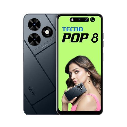 TECNO POP 8 (Gravity Black,(8GB*+64GB)| 90Hz Punch Hole Display with Dynamic Port & Dual Speakers with DTS| 5000mAh Battery |10W Type-C| Side Fingerprint Sensor| Octa-Core Processor - Triveni World