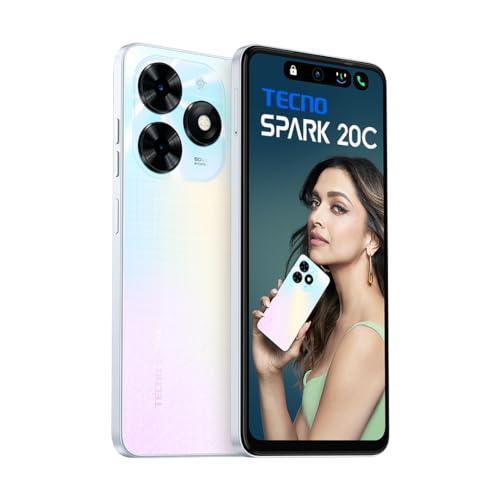TECNO Spark 20C | Mystery White, (16GB*+128GB) | 50MP Main Camera + 8MP Selfie| 90Hz Dot-in Display with Dynamic Port & Dual Speakers with DTS | 5000mAh Battery |18W Type-C | Helio G36 Processor - Triveni World