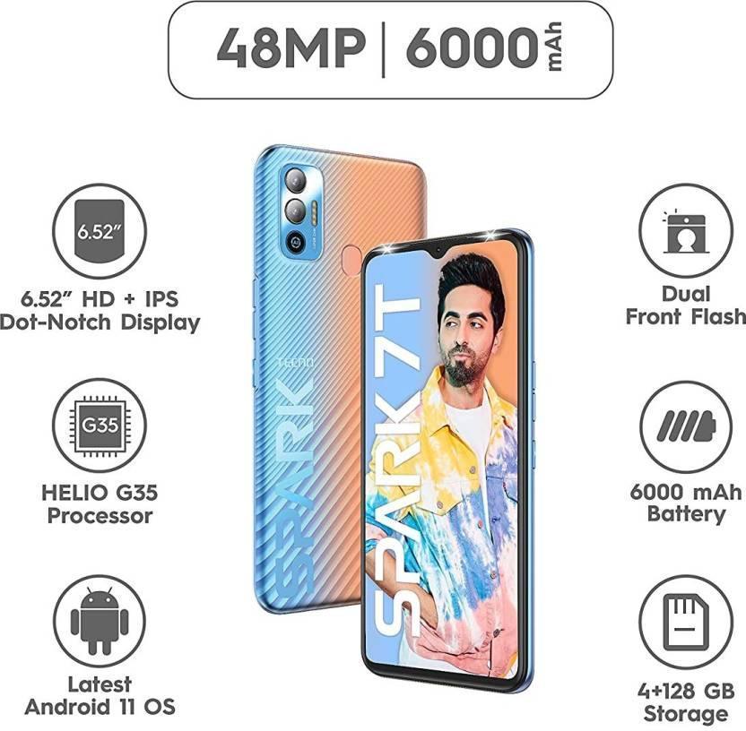 Tecno Spark 7T (Nebula Orange, 128 GB)  (4 GB RAM) Refurbished - Triveni World