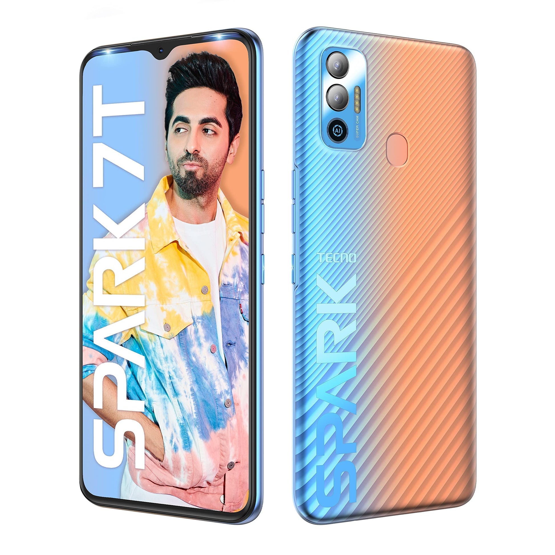 TECNO Spark 7T(Nebula Orange, 4GB RAM, 64GB Storage) 6000 mAh Battery| 48 MP AI Dual Rear Camera - Triveni World