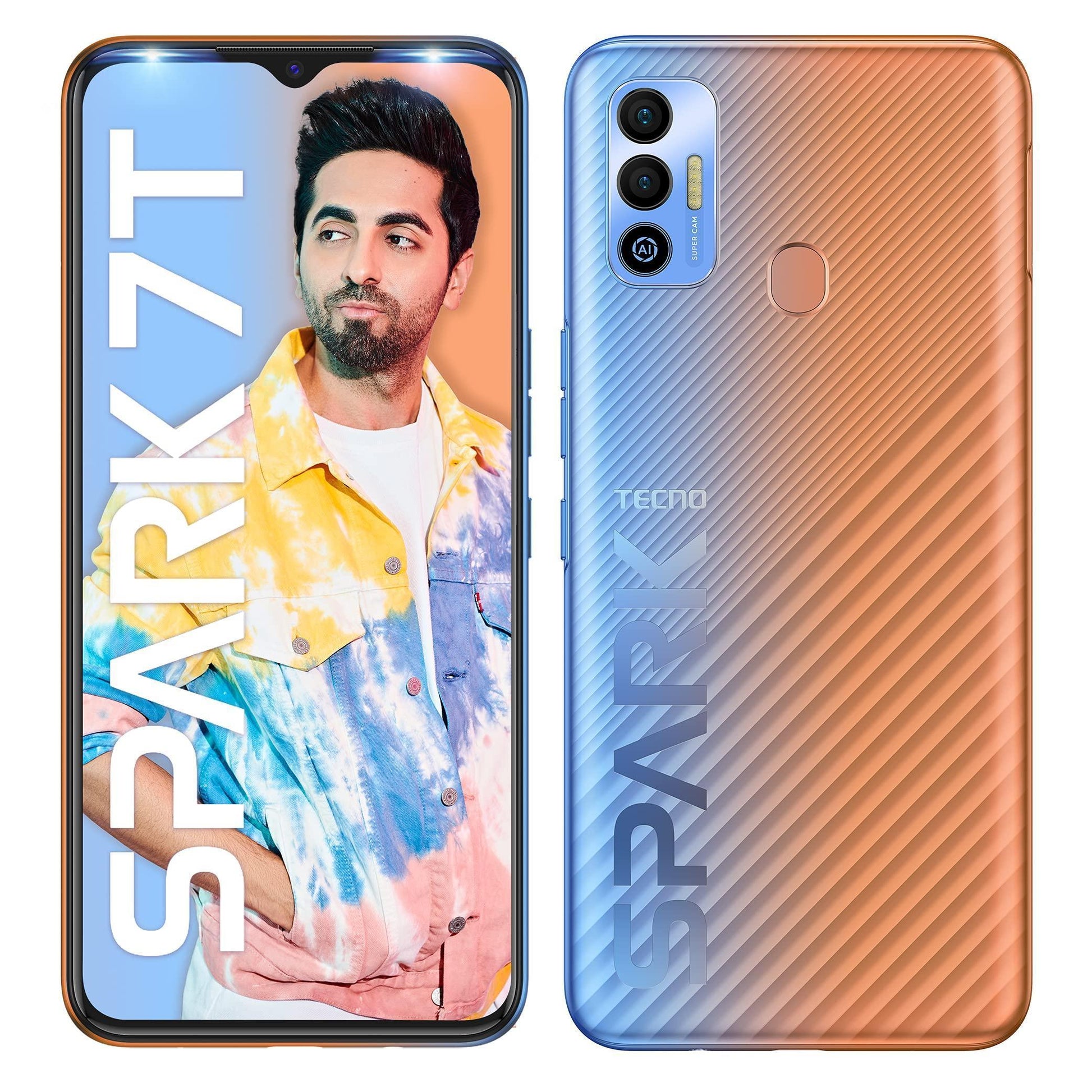 TECNO Spark 7T(Nebula Orange, 4GB RAM, 64GB Storage) 6000 mAh Battery| 48 MP AI Dual Rear Camera - Triveni World