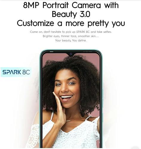 Tecno Spark 8C (Magnet Black, 4GB RAM, 64GB Storage) | 13MP AI-Enhanced Dual Camera | HD+ 6.6" Dot Notch Screen | Upto 7GB Memory fusion | 5000mAh Long-lasting Battery | 8MP Portrait Camera Beauty 3.0 - Triveni World
