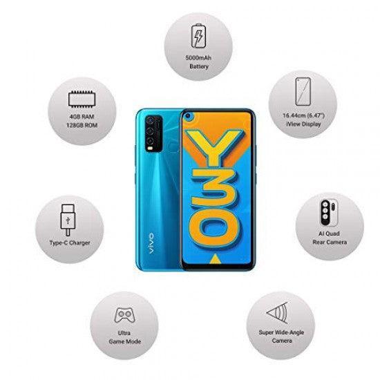 Vivo Y30 (Dazzle Blue, 4GB RAM, 128GB Storage) refurbished - Triveni World