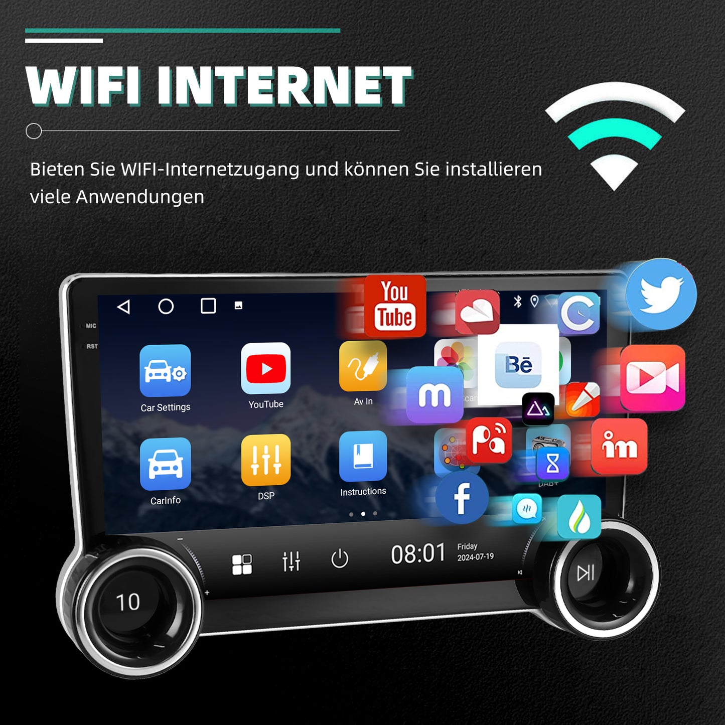 ESSGOO 2DIN Android 14 For Peugeot 408 RCZ 308 10-13 Car Radio Wireless Carplay Android Auto 10" Display GPS Navi WIFI FM RDS BT